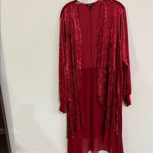 Torrid Red Velvet Cardigan Size 3 EUC